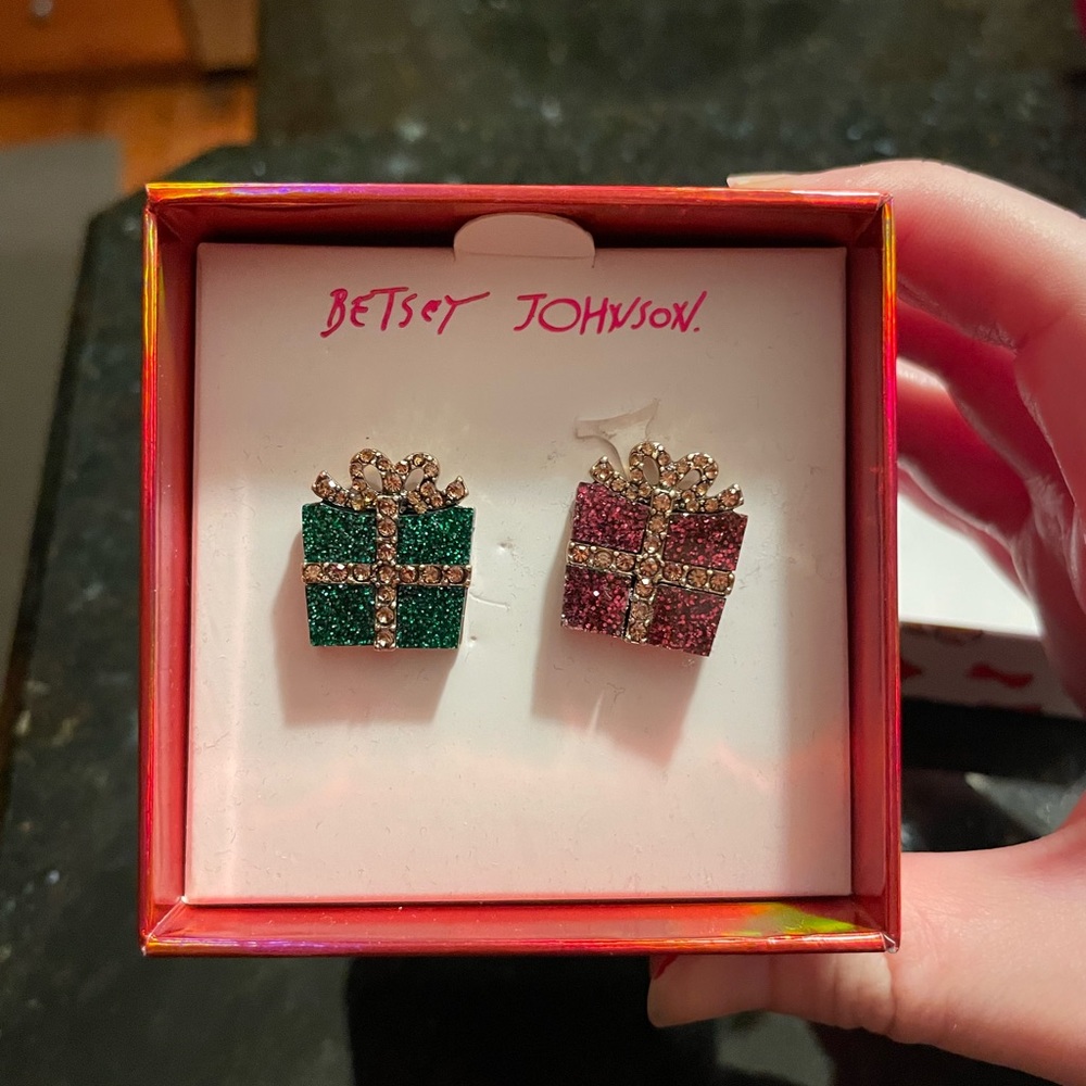 Brand New Betsy Johnson christmas present earrings